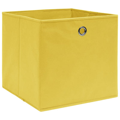 Vidaxl opbergboxen 4 st 28x28x28 cm nonwoven stof geel