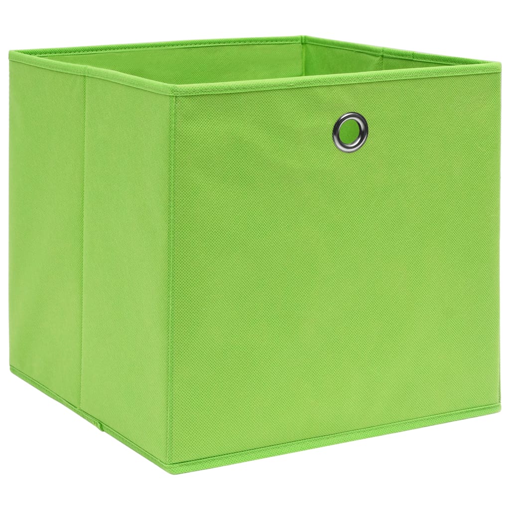 Vidaxl opbergboxen 10 st 28x28x28 cm nonwoven stof groen