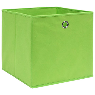 Vidaxl opbergboxen 10 st 28x28x28 cm nonwoven stof groen