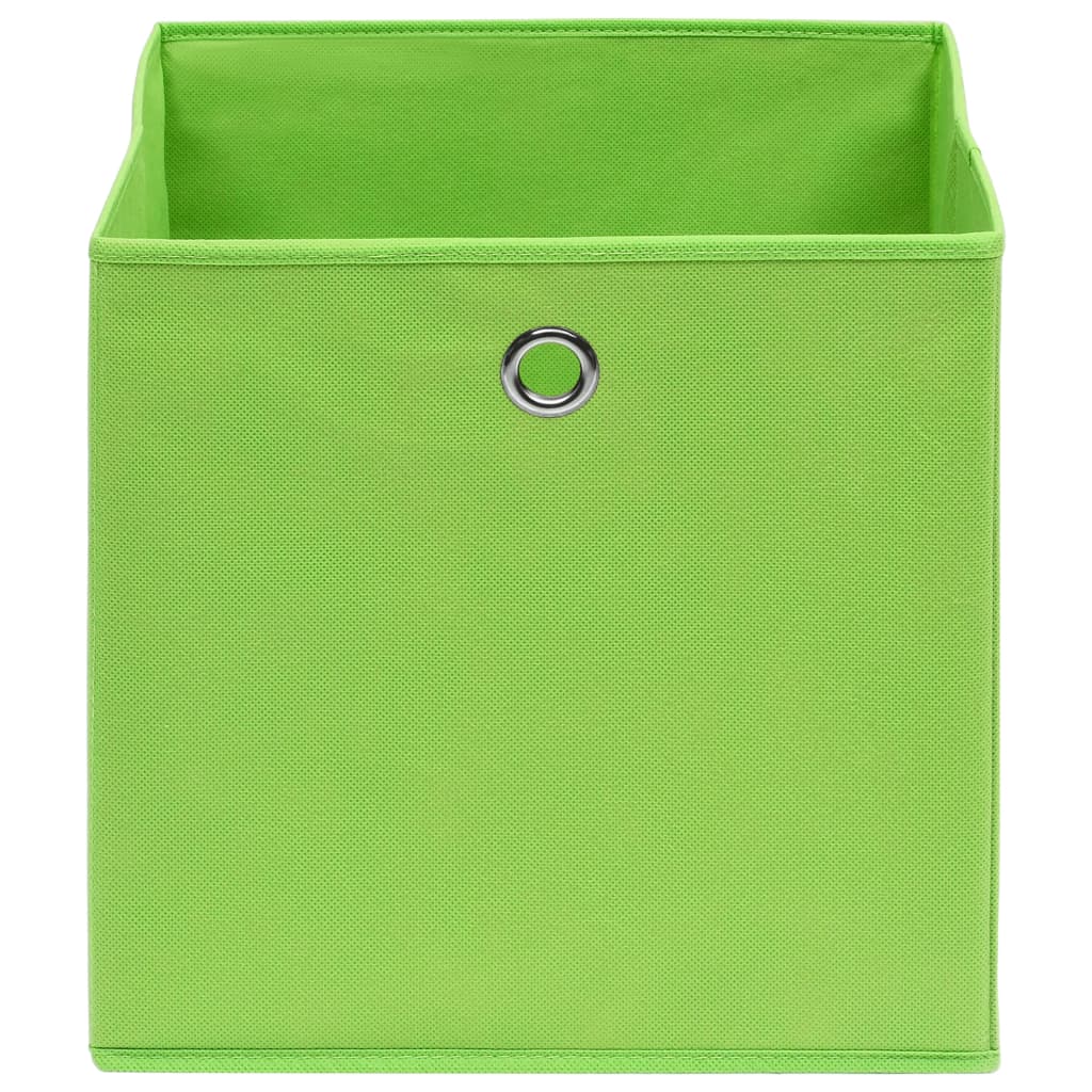 Vidaxl opbergboxen 10 st 28x28x28 cm nonwoven stof groen