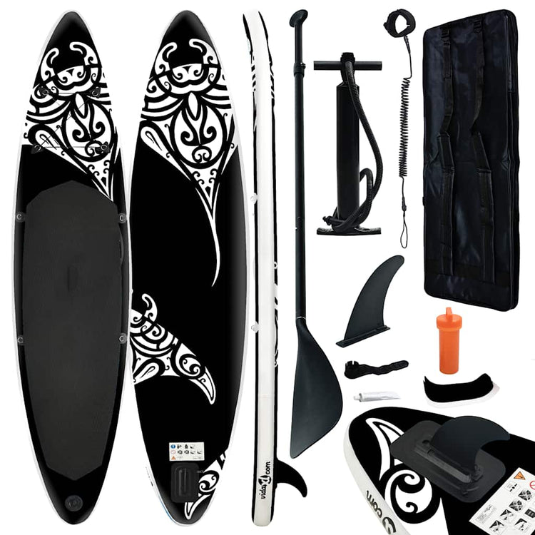 Vidaxl stand up paddleboardset opblaasbaar 366x76x15 cm zwart