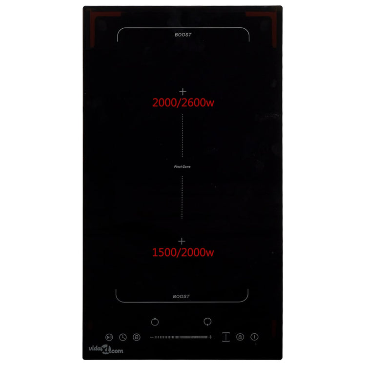Vidaxl inductiekookplaat flexizone 2 kookzones aanraakbediening 3500 w