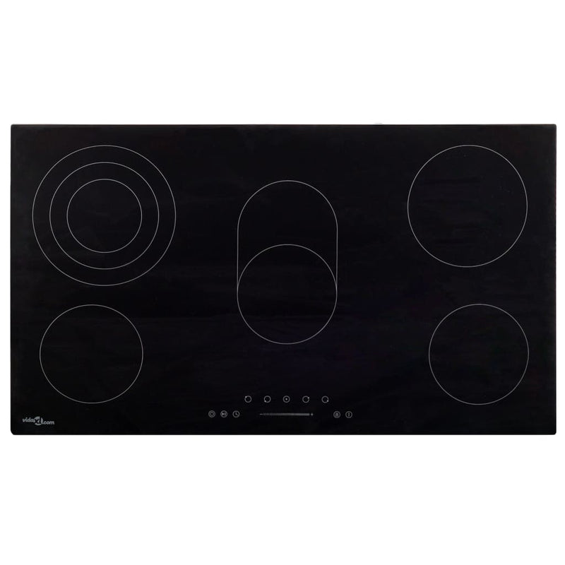 Vidaxl keramische kookplaat 5 kookzones aanraakbediening 8500 w 77 cm
