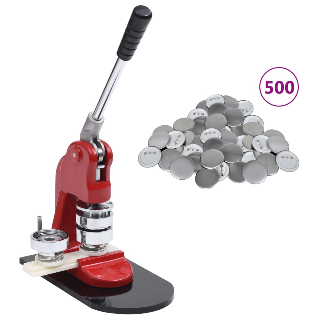 Vidaxl buttonmachine met 500 st buttononderdelen 25 mm