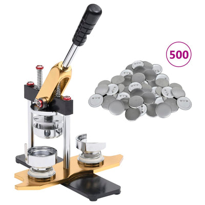 Vidaxl buttonmachine draaipunch met 500 st buttononderdelen 58 mm