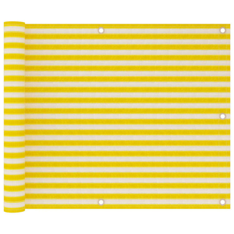 VidaXL Balkonscherm 75x300 cm HDPE geel en wit