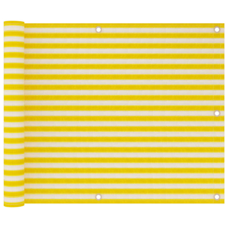 VidaXL Balkonscherm 75x300 cm HDPE geel en wit