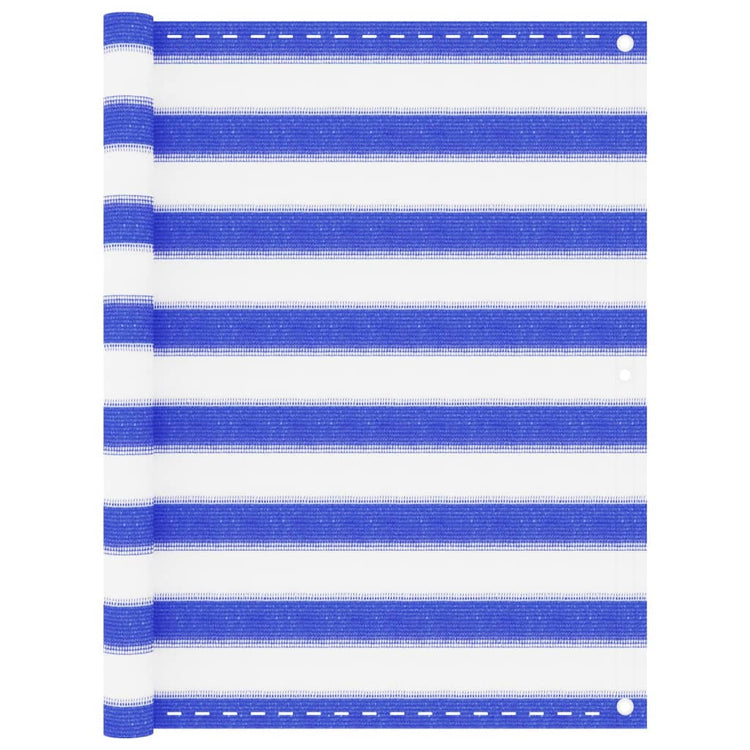 Vidaxl balkonscherm 90x500 cm hdpe blauw en wit