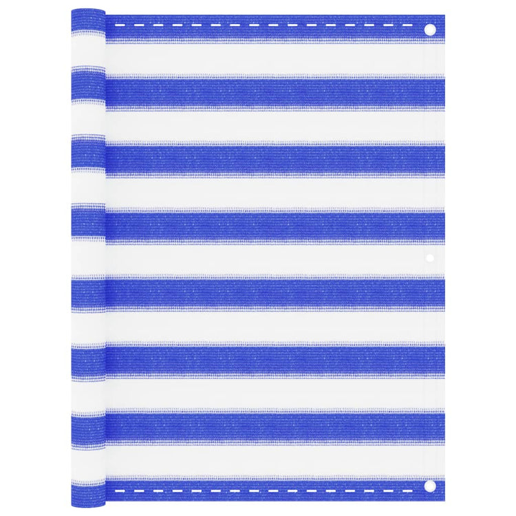 Vidaxl balkonscherm 90x600 cm hdpe blauw en wit