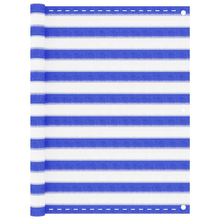 Vidaxl balkonscherm 120x300 cm hdpe blauw en wit