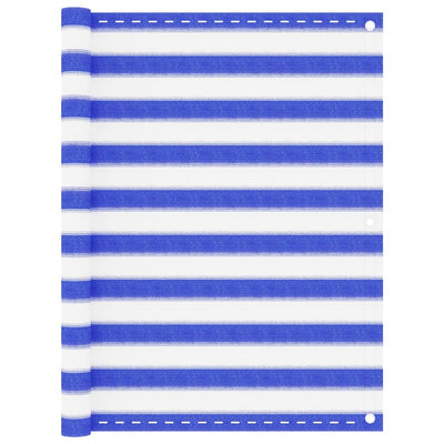 Vidaxl balkonscherm 120x400 cm hdpe blauw en wit
