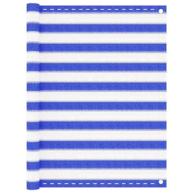 Vidaxl balkonscherm 120x500 cm hdpe blauw en wit
