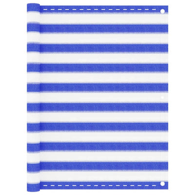 Vidaxl balkonscherm 120x600 cm hdpe blauw en wit