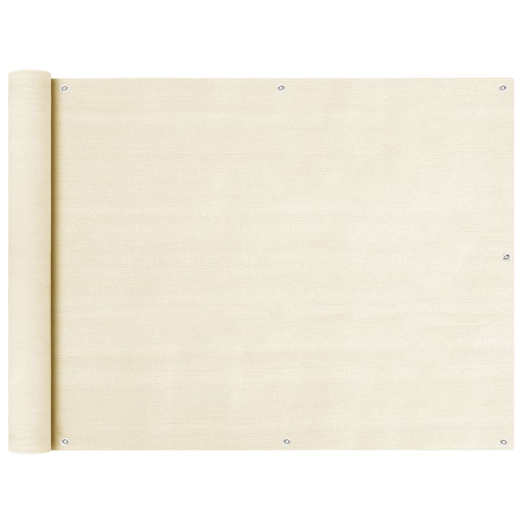 Vidaxl balkonscherm 90x500 cm hdpe crèmekleurig