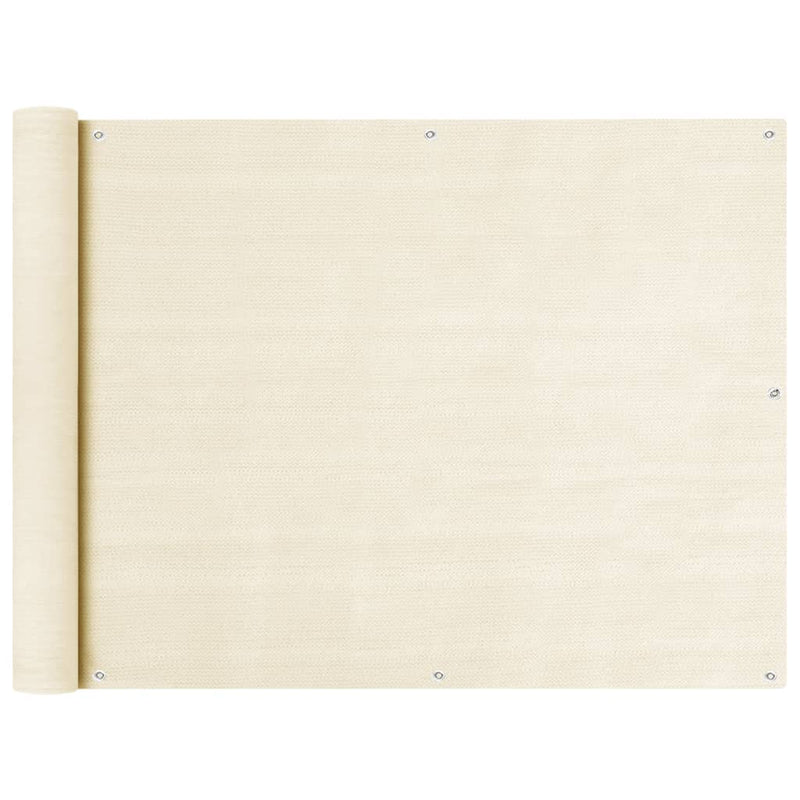 Vidaxl balkonscherm 90x500 cm hdpe crèmekleurig