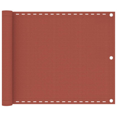 VidaXL Balkonscherm 75x400 cm HDPE terracottakleurig