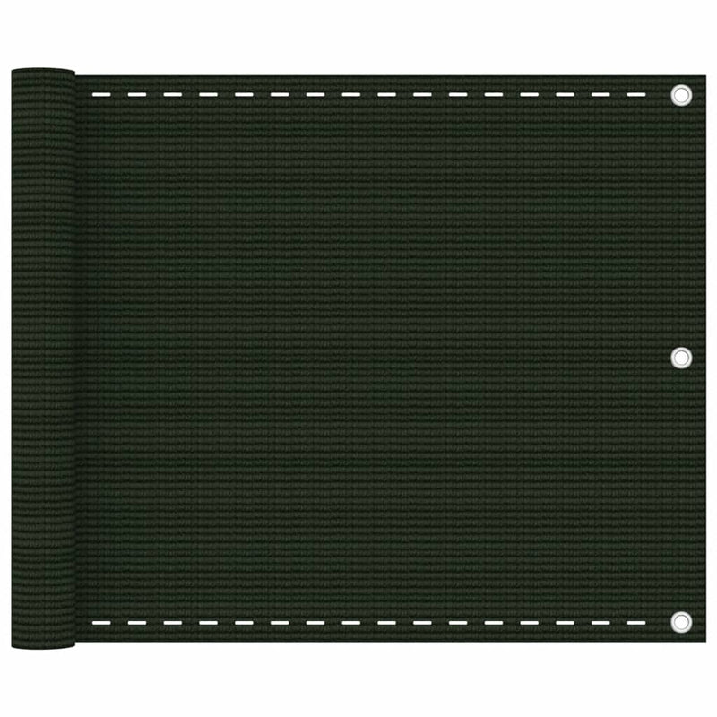 Vidaxl balkonscherm 75x500 cm hdpe donkergroen