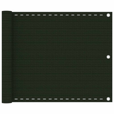 Vidaxl balkonscherm 75x500 cm hdpe donkergroen