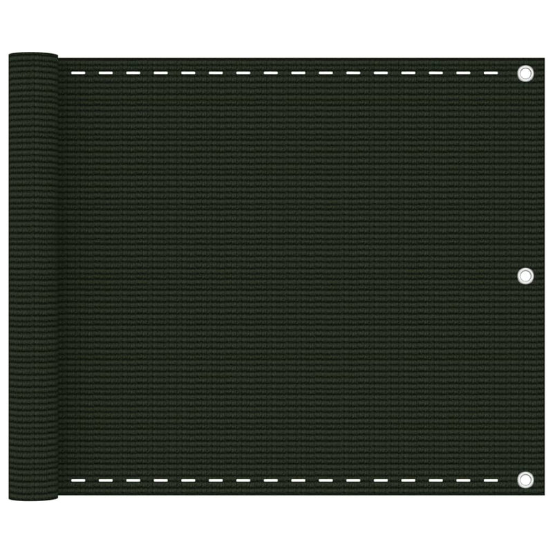 Vidaxl balkonscherm 75x600 cm hdpe donkergroen