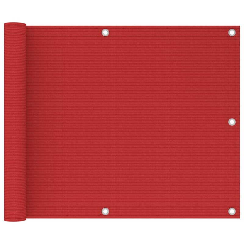 Vidaxl balkonscherm 75x300 cm hdpe rood