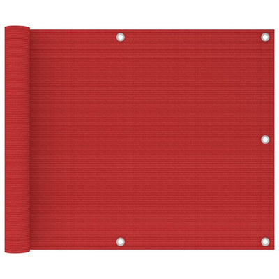Vidaxl balkonscherm 75x300 cm hdpe rood