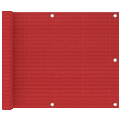 Vidaxl balkonscherm 75x500 cm hdpe rood