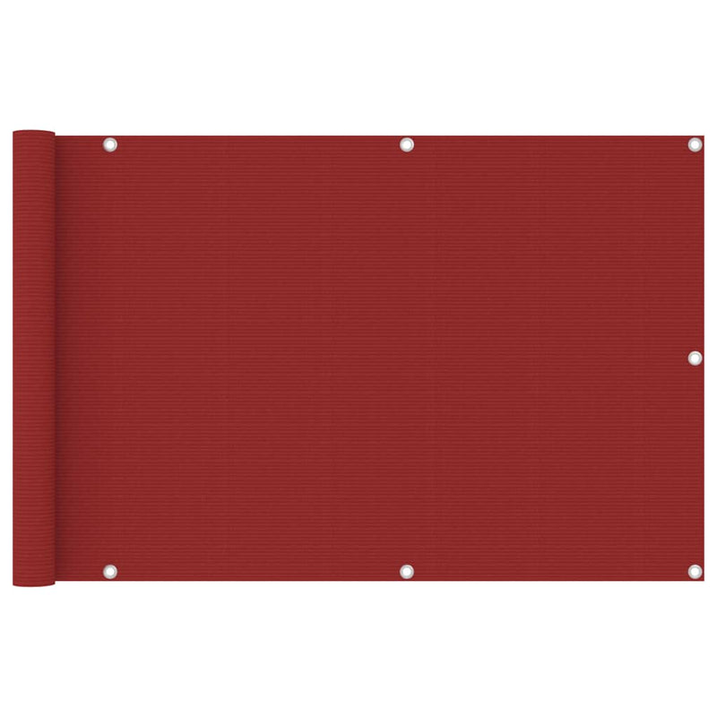 Vidaxl balkonscherm 90x400 cm hdpe rood
