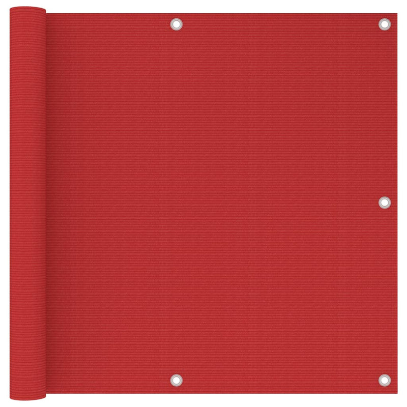 Vidaxl balkonscherm 90x500 cm hdpe rood