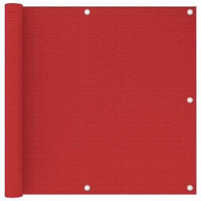 Vidaxl balkonscherm 90x500 cm hdpe rood