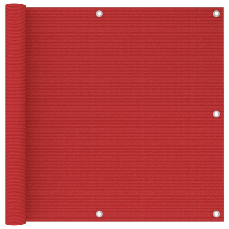 Vidaxl balkonscherm 90x600 cm hdpe rood