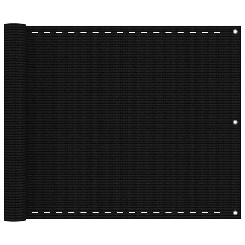 Vidaxl balkonscherm 75x400 cm hdpe zwart