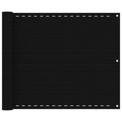 Vidaxl balkonscherm 75x400 cm hdpe zwart