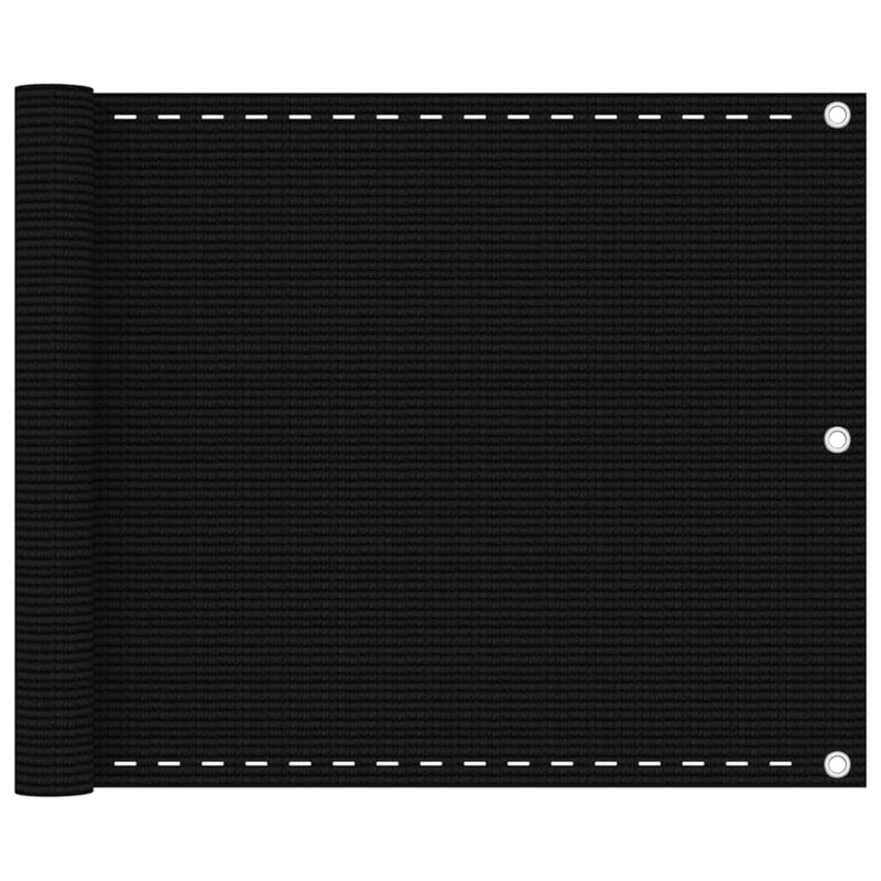 Vidaxl balkonscherm 75x500 cm hdpe zwart