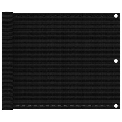 Vidaxl balkonscherm 75x500 cm hdpe zwart
