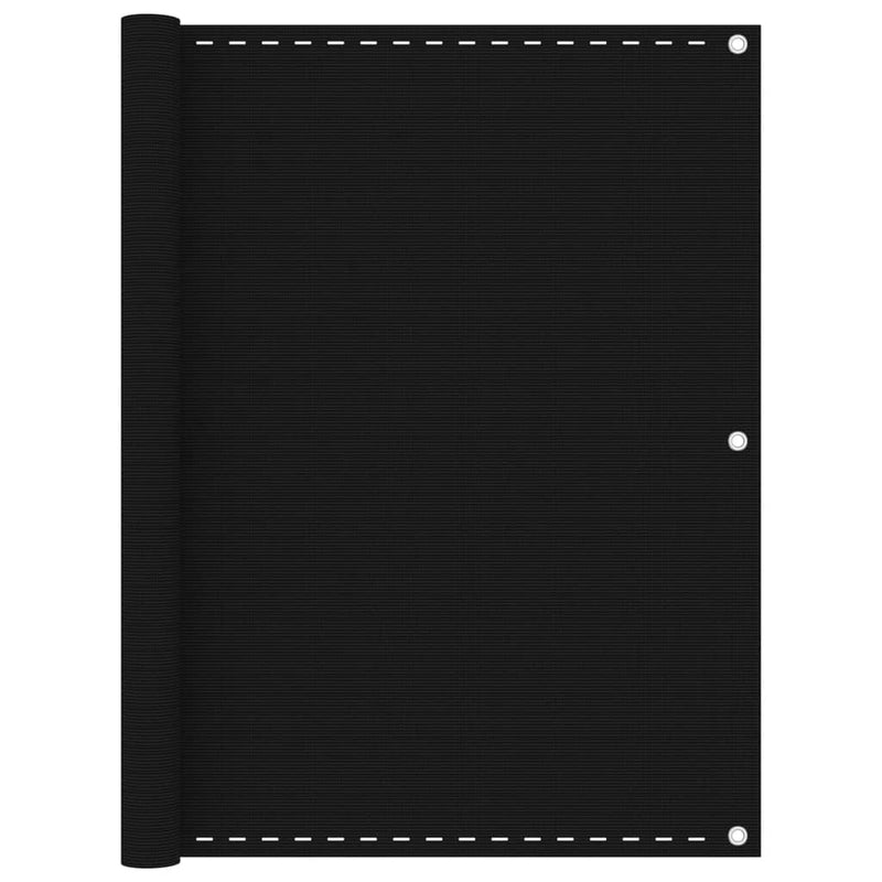 Vidaxl balkonscherm 120x300 cm hdpe zwart