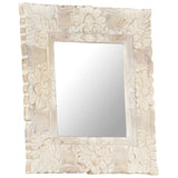 Vidaxl spiegel 50x50 cm massief mangohout wit - afbeelding 2