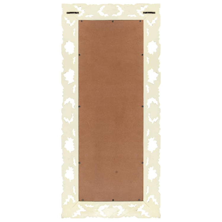 Vidaxl spiegel handgesneden 110x50 cm massief mangohout wit