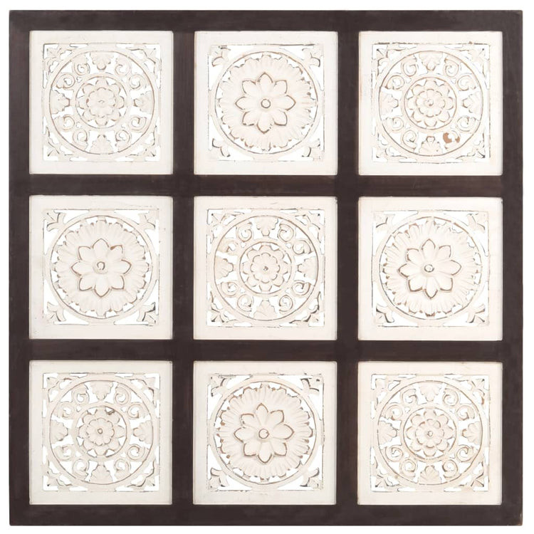 Vidaxl wandpaneel handgesneden 60x60x1,5 cm mdf bruin en wit