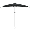 Vidaxl balkonparasol half met aluminium paal 270x144x222 cm zwart