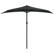 Vidaxl balkonparasol half met aluminium paal 270x144x222 cm zwart - afbeelding 3