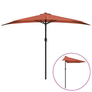 Vidaxl balkonparasol half met aluminium paal 300x155x223 cm terracotta - afbeelding 2