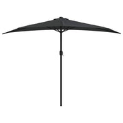 Vidaxl balkonparasol half met aluminium paal 300x155x223 cm zwart - afbeelding 3
