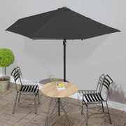 Vidaxl balkonparasol half met aluminium paal 300x155x223 cm zwart - afbeelding 1