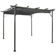 VidaXL Pergola met uittrekbaar dak 180 g m² 3x3 m staal antracietkleur - afbeelding 1