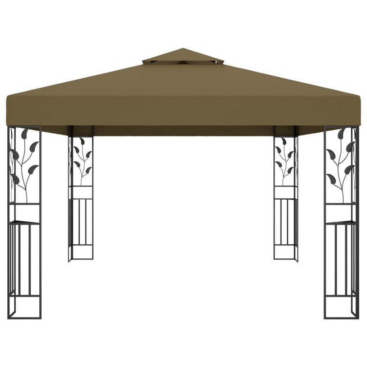 VidaXL Prieel met dubbel dak 180 g m² 3x4 m taupe