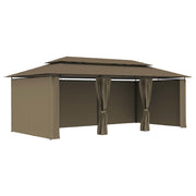 VidaXL Prieel met gordijnen 180 g m² 600x298x270 cm taupe - afbeelding 2
