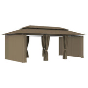 VidaXL Prieel met gordijnen 180 g m² 600x298x270 cm taupe - afbeelding 3