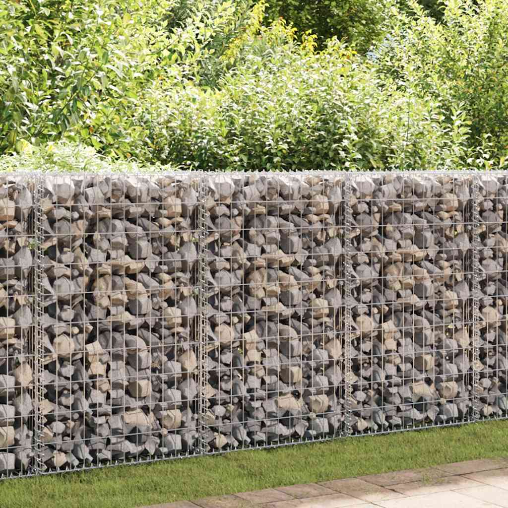 Vidaxl schanskorfmuur met deksels 60x50x150 cm gegalvaniseerd staal