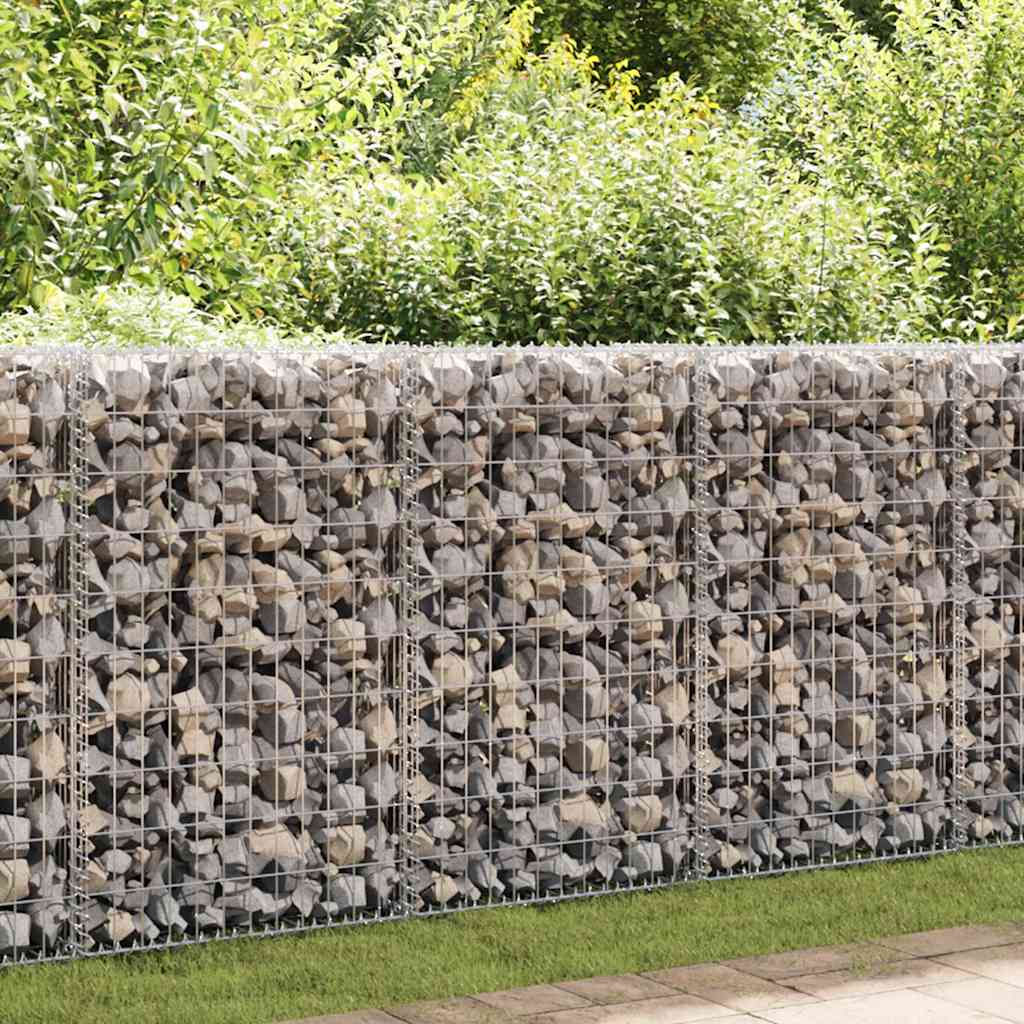 Vidaxl schanskorfmuur met deksels 200x60x100 cm gegalvaniseerd staal