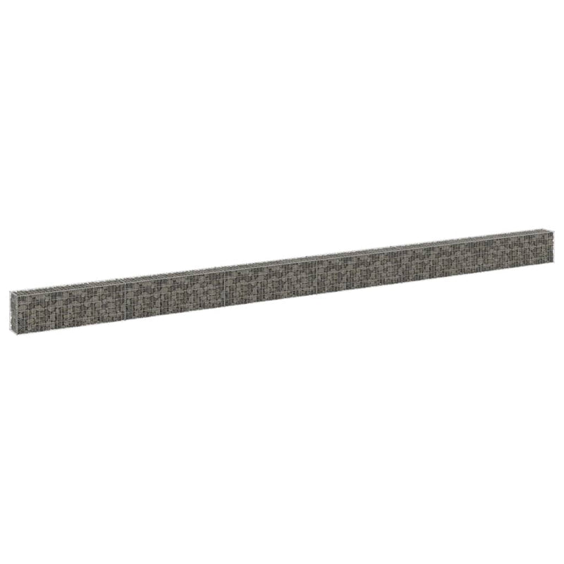 VidaXL Schanskorfmuur met deksels 900x30x50 cm gegalvaniseerd staal